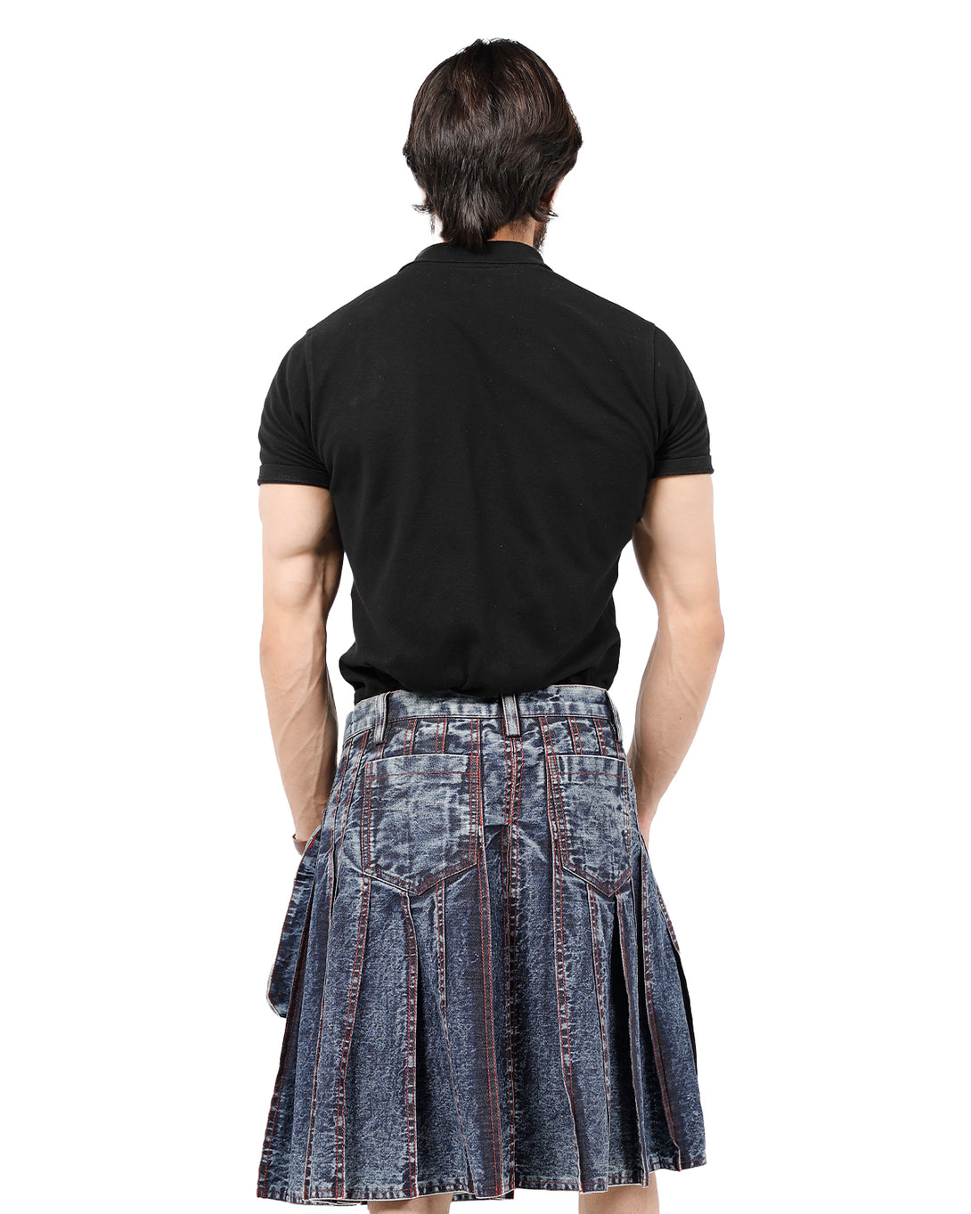 Voyager's Denim Kilt - Back View