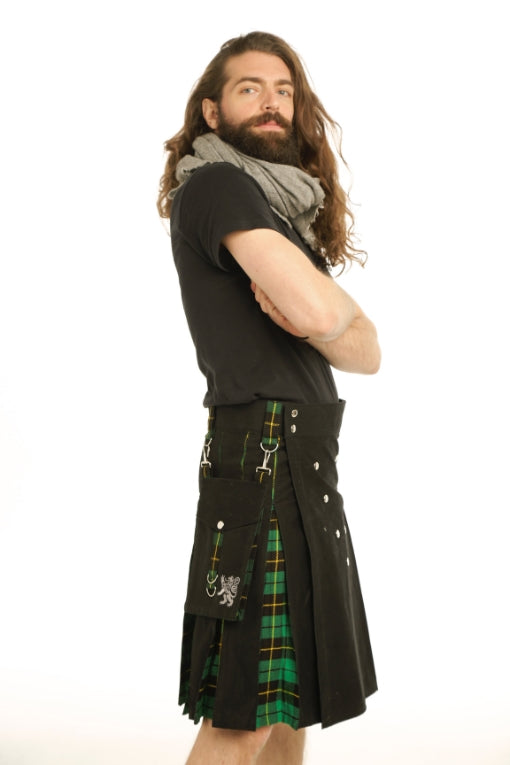 Deluxe Hybrid Kilt - Tartan Box Pleated - Side View