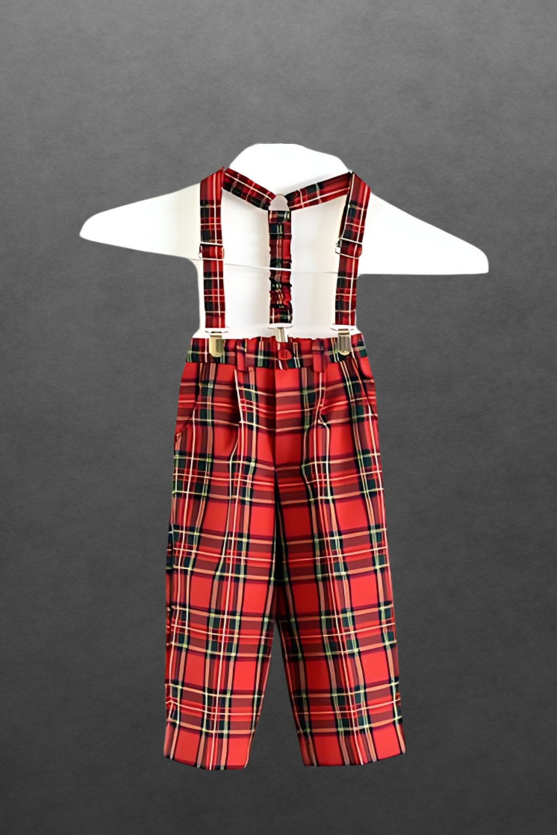 Boy's Tartan Braces - Back view