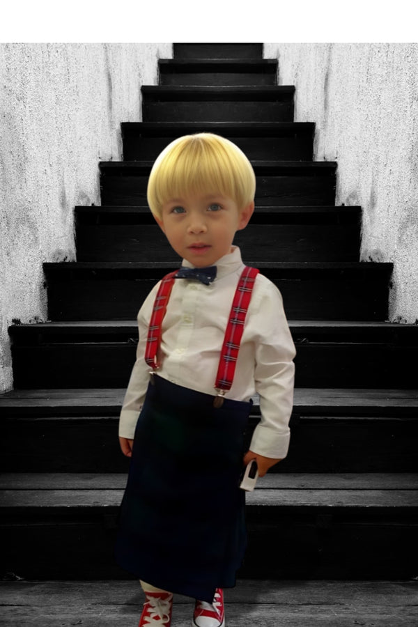 Boy's Tartan Braces - front iew