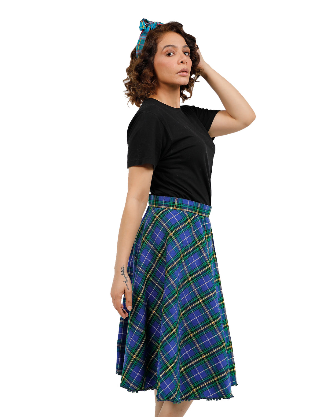 Plaid A-Line Skirt - right side view