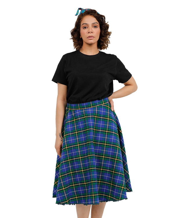 Plaid A-Line Skirt - Front view