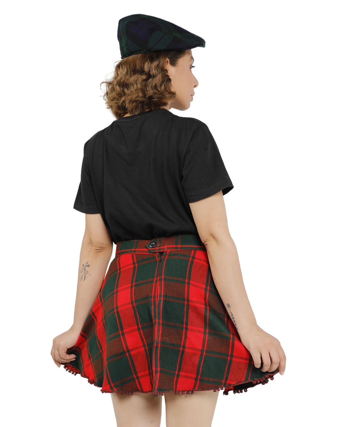 Mini Plaid A-Line Skirt - Back view