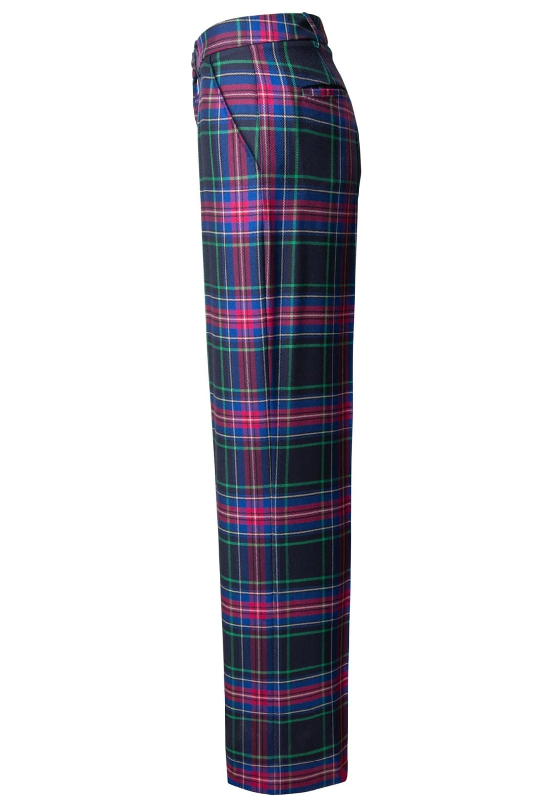 Ladies Wide Tartan Trouser with Turn Up