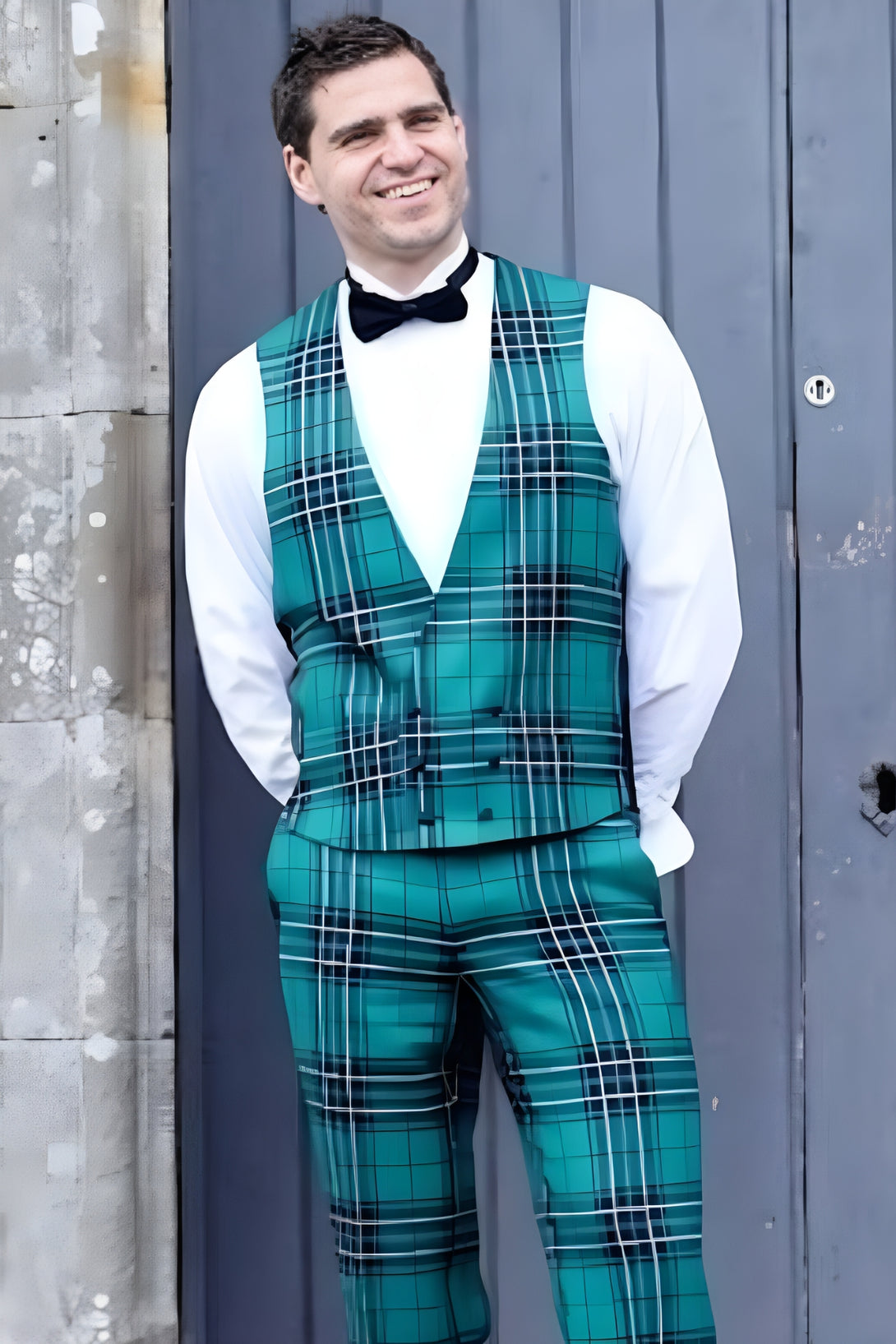 Double Breasted Tartan Waistcoat for sale