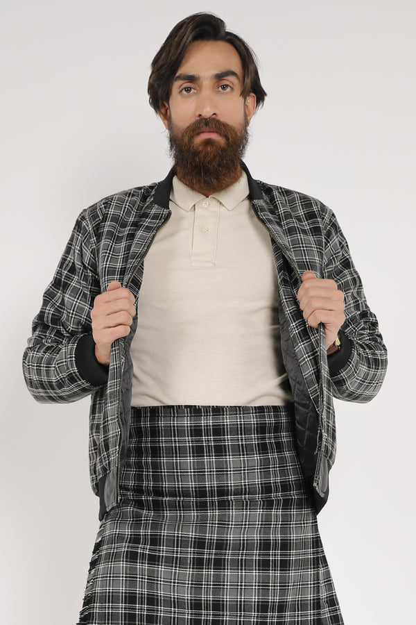 Plaid Bomber Jacket
