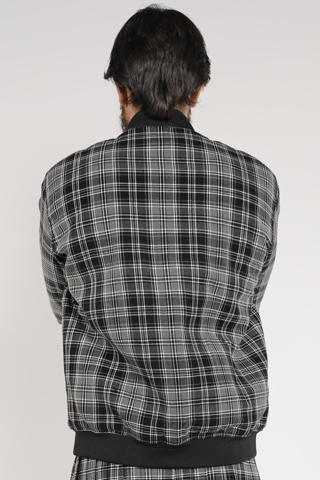 Plaid Bomber Jacket - Back View