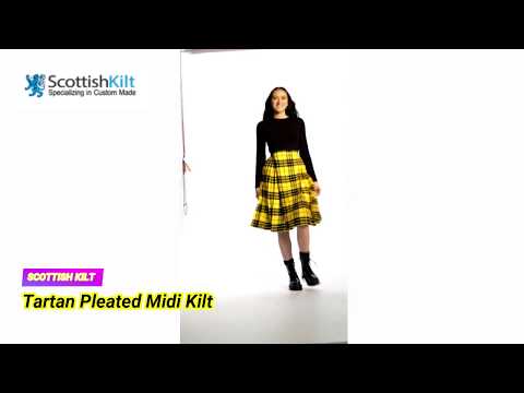 Tartan Pleated Midi Skirt - video