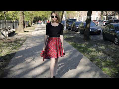Plaid A-Line Skirt - Video