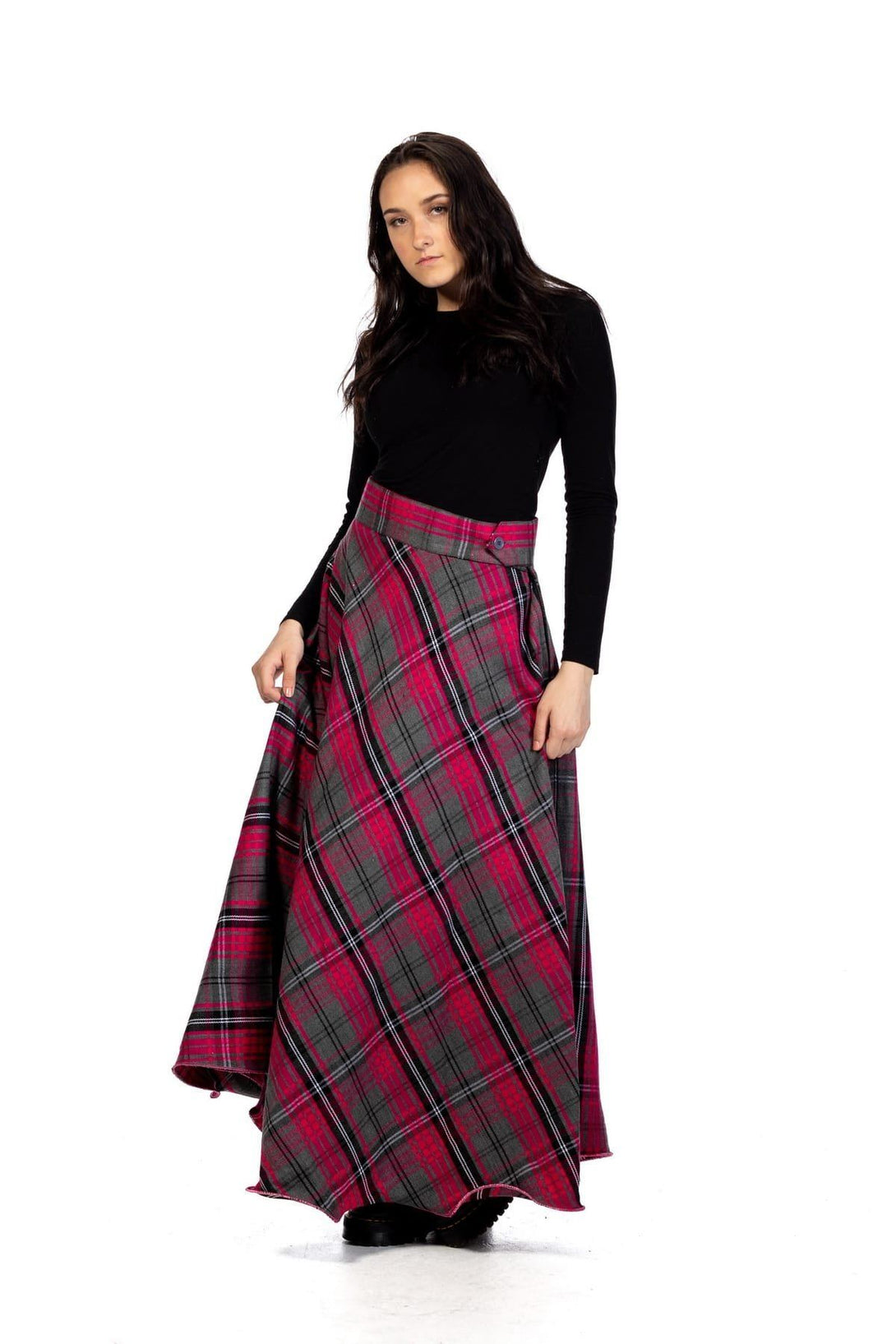 Long Plaid Skirt 