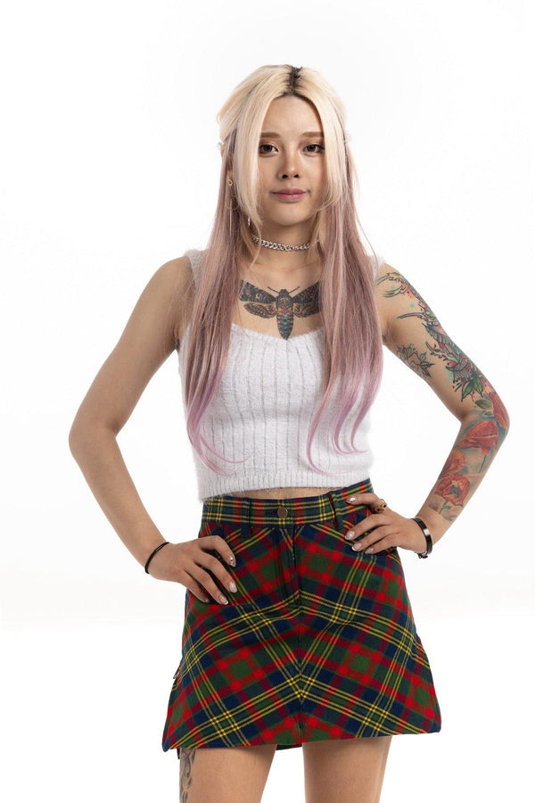 Abercrombie & Fitch Mini Plaid Skirt - front view