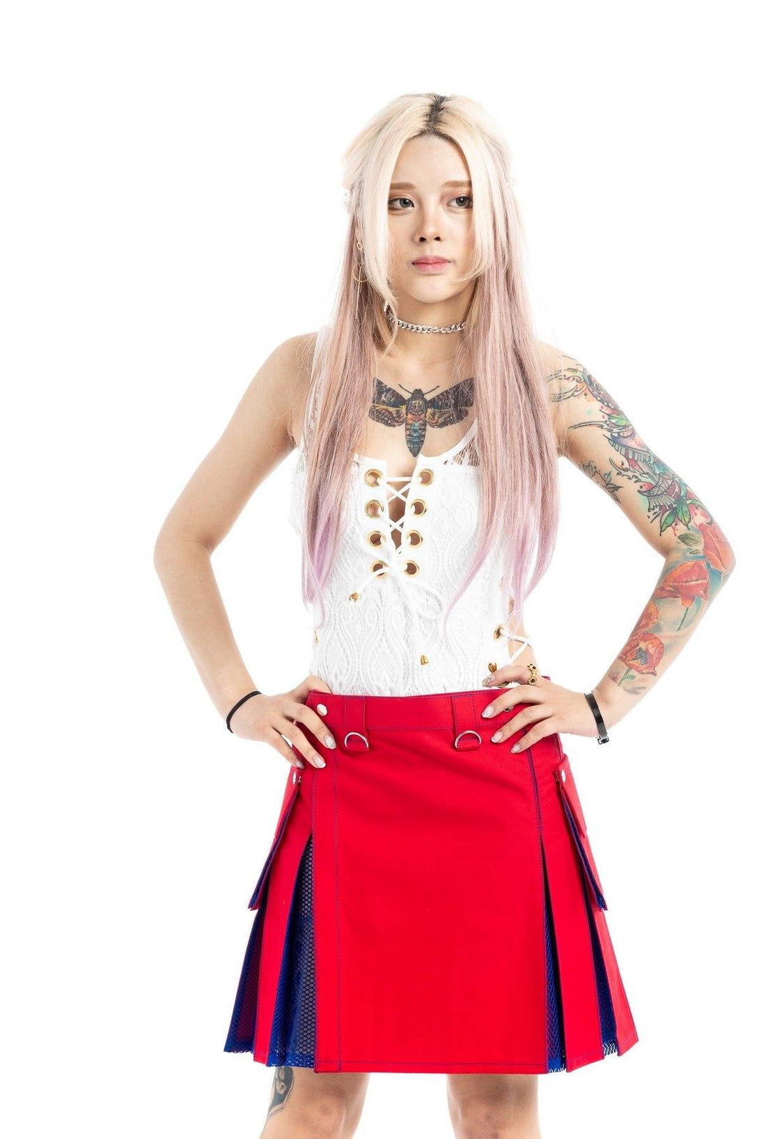 STYLISH HYBRID KILT WITH NET PLEATS